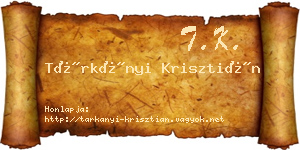 Tárkányi Krisztián névjegykártya